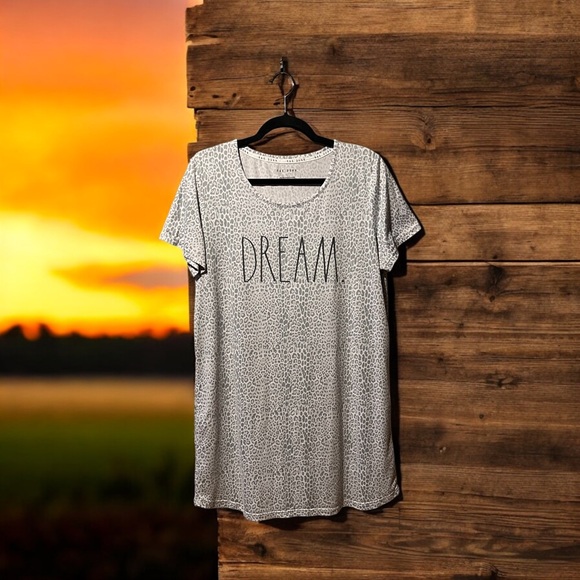 Rae Dunn Multi Grey Animal Print βDREAMβ Nightie - Picture 10 of 10